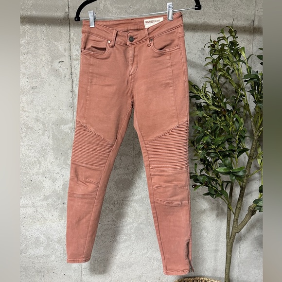Vici piper dusty pink moto stretch skinny jeans - Picture 3 of 5
